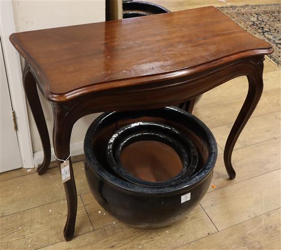 A French mahogany side table W.87cm